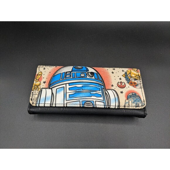 Loungefly Disney Star Wars R2D2 C-3PO Tattoo Print Wallet Heart Logo - Picture 1 of 7